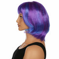 JUST FOR PARTY 13" Short Bob Synthetic Wig with Flat Bangs Purple Blue by Deal US