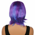 JUST FOR PARTY 13" Short Bob Synthetic Wig with Flat Bangs Purple Blue by Deal US