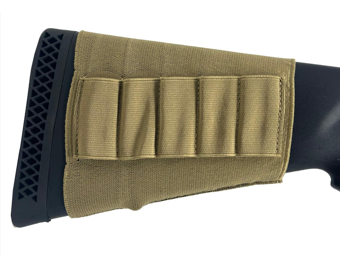 Krevis Shotgun Elastic Buttstock Ammo Sleeve Tan Elastic Polyester by Deal US