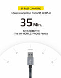 FHG USB 3.0 to USB-C Cable 3.3FT 2Pack Nylon Braided Fast Charging Black by Deal US