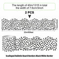 PerKoop Bulletin Board Borders 2 Rolls 131ft Dots White Background by Deal US