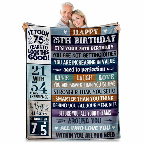 Velivn 60th Birthday Throw Blanket Funny Letter Print 60x80 Size by Deal US
