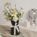 OOSTONEE Black Ceramic Flower Vase 7.6 Inch Nordic Boho Gothic Style by Deal US