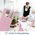 PAW Decor Collection Baby Pink Linen-Feel Paper Napkins 16x16in 50pcs by Deal US