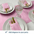 PAW Decor Collection Baby Pink Linen-Feel Paper Napkins 16x16in 50pcs by Deal US