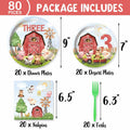 HEETON Farm Boy Three Party Plate 9in Red Green Animal Print Birthday by Deal US
