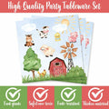 HEETON Farm Boy Three Party Plate 9in Red Green Animal Print Birthday by Deal US
