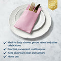 PAW Decor Collection Baby Pink Linen-Feel Paper Napkins 16x16in 50pcs by Deal US