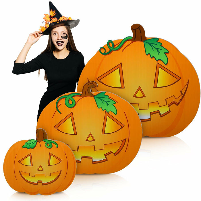 Leinuosen Halloween Jack-o-Lantern Cardboard Stand-Ups 19"-39" 3PCS Yellow by Deal US