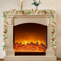 DEPMEM 9Ft Fall Garland White Pumpkins Maple Leaves Thanksgiving Decor 1Pack by Deal US