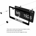 Mountains License Plate Frame Black White Aluminum Universal 12x6 Inch by Deal US