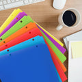 Aipker Plastic Folder with Pockets 3-Hole Punched 7 Pack Assorted Colors by Deal US