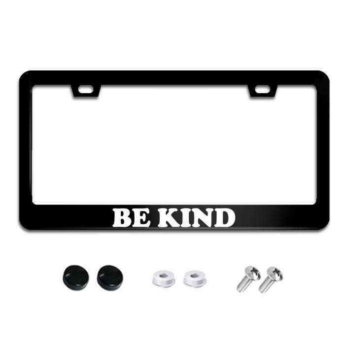 Mountains License Plate Frame Black White Aluminum Universal 12x6 Inch by Deal US
