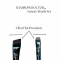 THABROWDOCTOR Makeup Brush Set 2pc Angled Flat Edge Synthetic Black White by Deal US