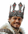 MCJC Medieval King Crown with Red Gems Adjustable Royal Tiara Bronze