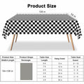 CINSOEN 4 Pack Black White Checkered Plastic Tablecloth 54x108in Rectangle by Deal US