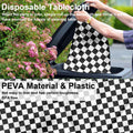 CINSOEN 4 Pack Black White Checkered Plastic Tablecloth 54x108in Rectangle by Deal US