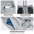 Haimont Men's Athletic Running Shorts Quick Dry Zipper Pocket Blue Size XXL by Deal US