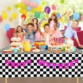 CINSOEN 4 Pack Black White Checkered Plastic Tablecloth 54x108in Rectangle by Deal US