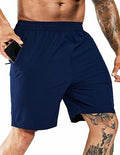 Haimont Men's Athletic Running Shorts Quick Dry Zipper Pocket Blue Size XXL by Deal US