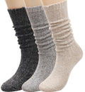 TINTAO Women Wool Cable Knit Knee High Boot Socks 3 Pairs Mixed Color Size 5-11 by Deal US