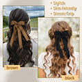 MIKONIKO Bow Hair Clips 2PCS Set Black Brown Ribbon Alligator Clip by Deal US