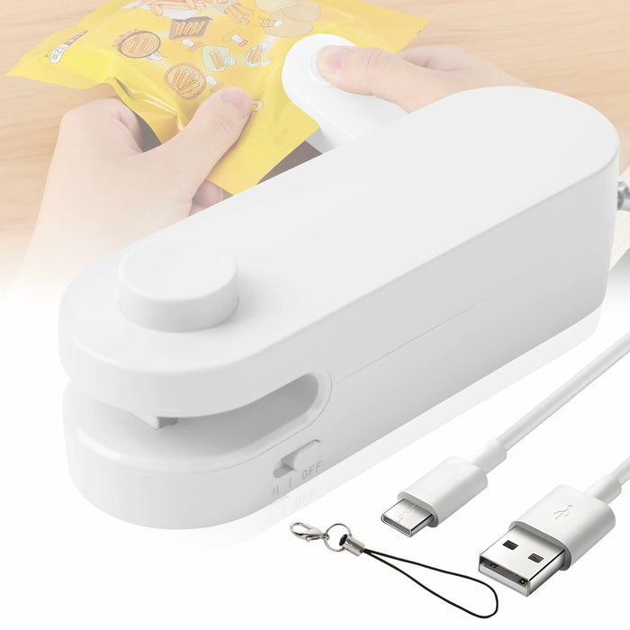 Daioai 2 in 1 USB Rechargeable Bag Cutter Sealer Portable Mini White by Deal US