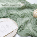Fall Table Runner Cheesecloth 10FT Boho Rustic Gauze Sage Green 1 Pack by Deal US