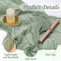 Fall Table Runner Cheesecloth 10FT Boho Rustic Gauze Sage Green 1 Pack by Deal US