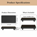 ZGO Small Counter Set of 2 Decorative Vanity Tray Wooden Soap Holder Black by Deal US
