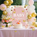 BACH AND BOUJEE Wildflower Baby in Bloom Backdrop Banner Pink Floral Decor by Deal US