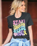 FAYALEQ Suicide Awareness Women Shirt Dark Grey Letter Print Size L by Deal US