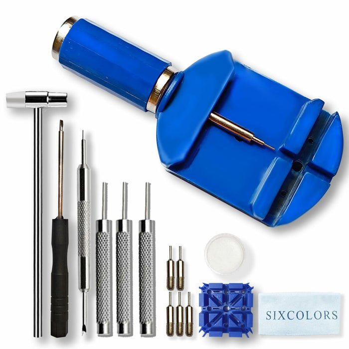 SIXCOLORS Watch Link Band Pin Removal Tool Kit with Spring Bar Tool Blue by Deal US
