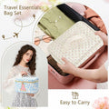 DOSUKE 3 PCS Travel Makeup Bag Set Floral Quilted Cotton Flower by Deal US