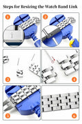 SIXCOLORS Watch Link Band Pin Removal Tool Kit with Black Storage Bag by Deal US