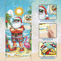 Buff Santa Hawaiian Beach Door Cover Summer Christmas Party Decoration by Deal US