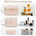 DOSUKE 3 PCS Travel Makeup Bag Set Floral Quilted Cotton Flower by Deal US