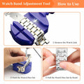 SIXCOLORS Watch Link Band Pin Removal Tool Kit with Spring Bar Tool Blue by Deal US