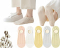 CHUNFO Womens No Show Socks Antislip Seamless Cushioned 5 Pairs Size 5.5-10 by Deal US