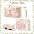 DOSUKE 3 PCS Travel Makeup Bag Set Floral Quilted Cotton Flower by Deal US