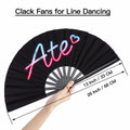 ZESTLASH 2 Pack 13 Inch Clack Popping Line Dancing Fans Large Foldable Black by Deal US