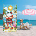 Buff Santa Hawaiian Beach Door Cover Summer Christmas Party Decoration by Deal US