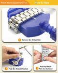 SIXCOLORS Watch Link Band Pin Removal Tool Kit with Black Storage Bag by Deal US