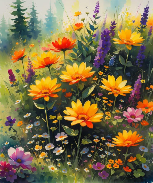 DoMyArt Paint by Numbers Kit Adult Beginner Wild Flowers 16x20 Inch Canvas by Deal US