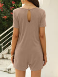 Nfsion Womens Summer Casual Short Sleeve Romper Jumpsuit Khaki Size S by Deal US