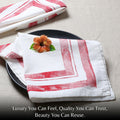 Palisa Cloth Dinner Napkins Set of 4 18x18 Inches Red Frame Border Cotton by Deal US
