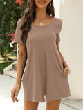 Nfsion Womens Summer Casual Short Sleeve Romper Jumpsuit Khaki Size S by Deal US