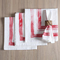 Palisa Cloth Dinner Napkins Set of 4 18x18 Inches Red Frame Border Cotton by Deal US