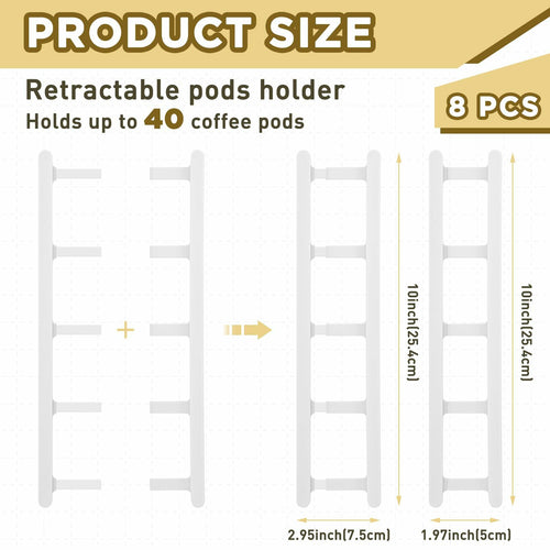 Threehoney Adhesive Coffee Pod Holder 8 Pack Holds 20 Capsules Wall Mount by Deal US