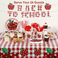 Zhehao 195 Pc Back to School Party Tableware Set Apple Red White Green by Deal US